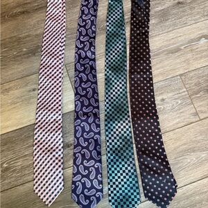 Elegant Men's Tie Set - Pink, Purple, Teal, Black